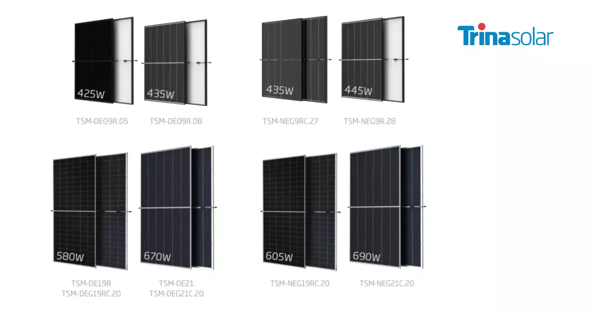 Osiem modułów TSM od Trina Solar
