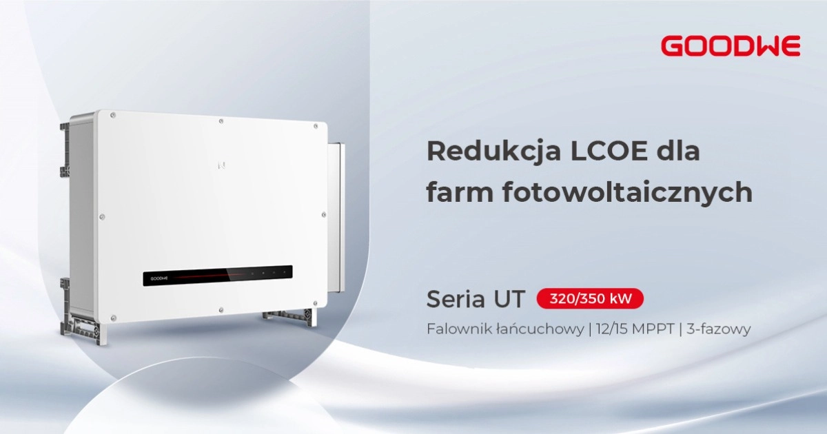 Grafika z falownikiem GoodWe dla farm fotowoltaicznych